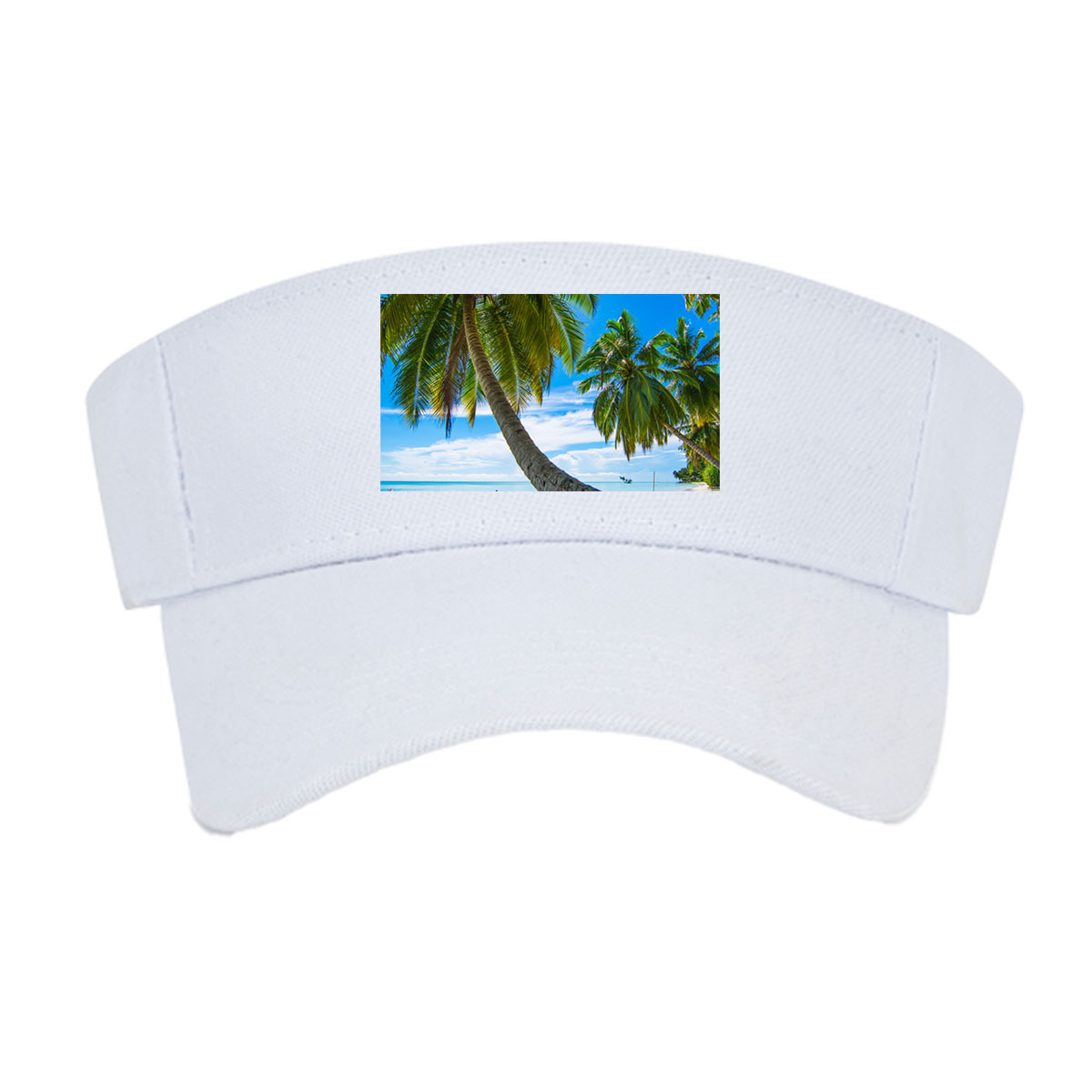 Tropical Beach with Swaying Palm Trees and Crystal Clear Waters -  Visor cap