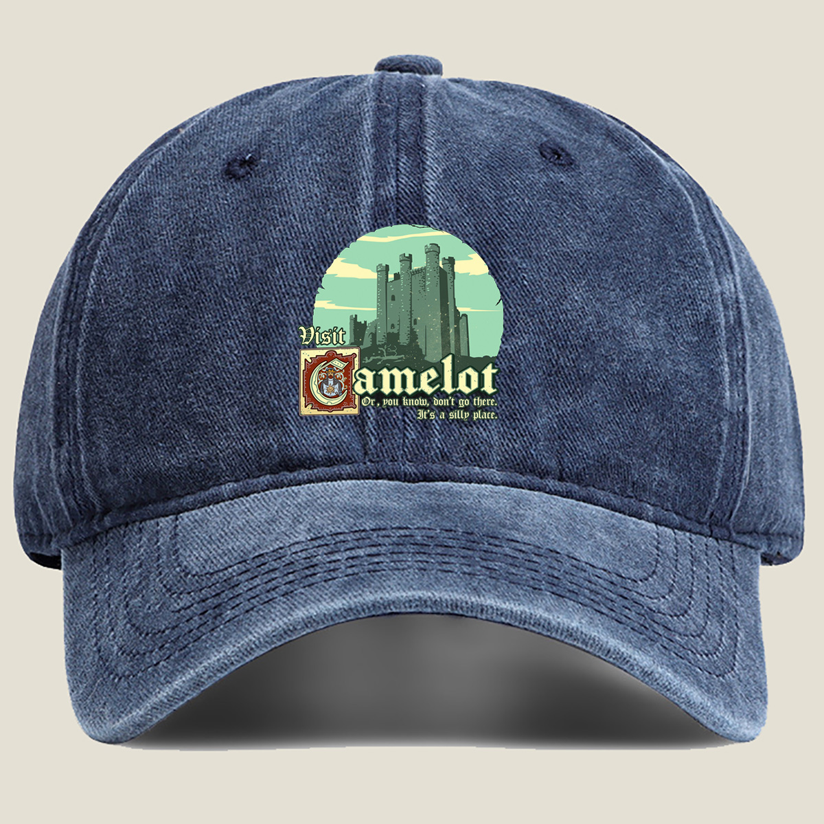 Visit Camelot: A Silly Place - Washed Denim - Baseball Cap