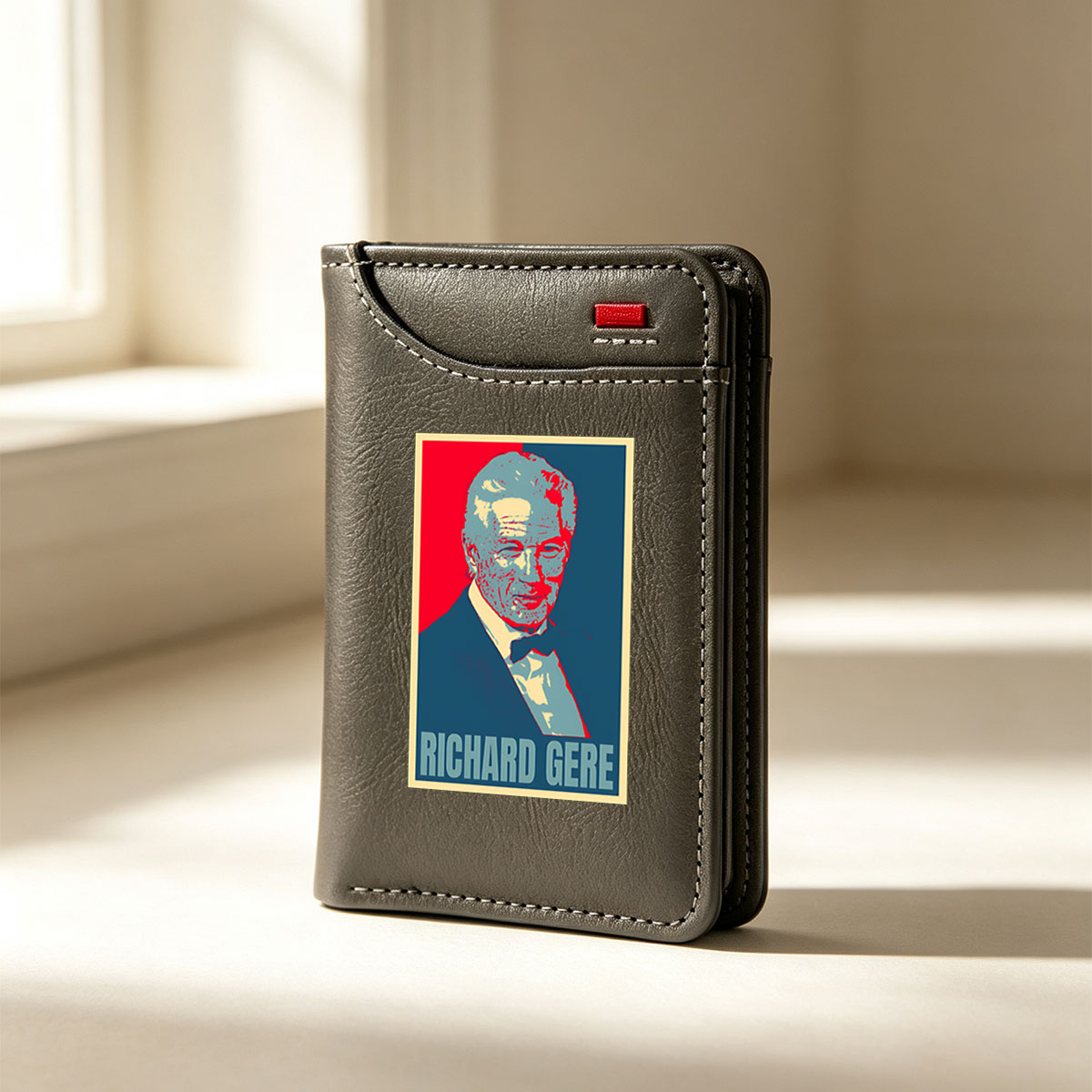 Richard Gere Portrait in Pop Art Style - Vertical Style Wallet