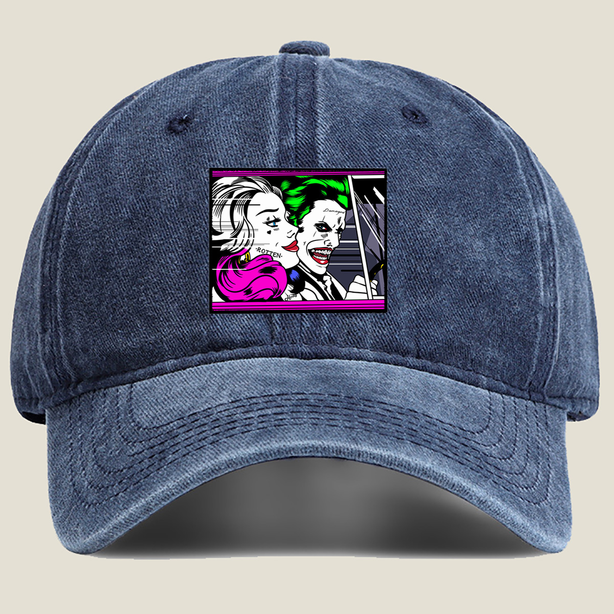Batman: Harley Quinn and The Joker - Washed Denim - Baseball Cap
