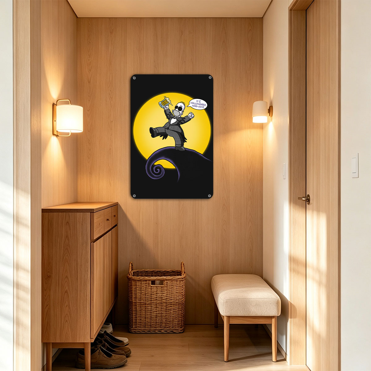 Jack Skellington Celebrates Hallowbeer Under the Moon - painting