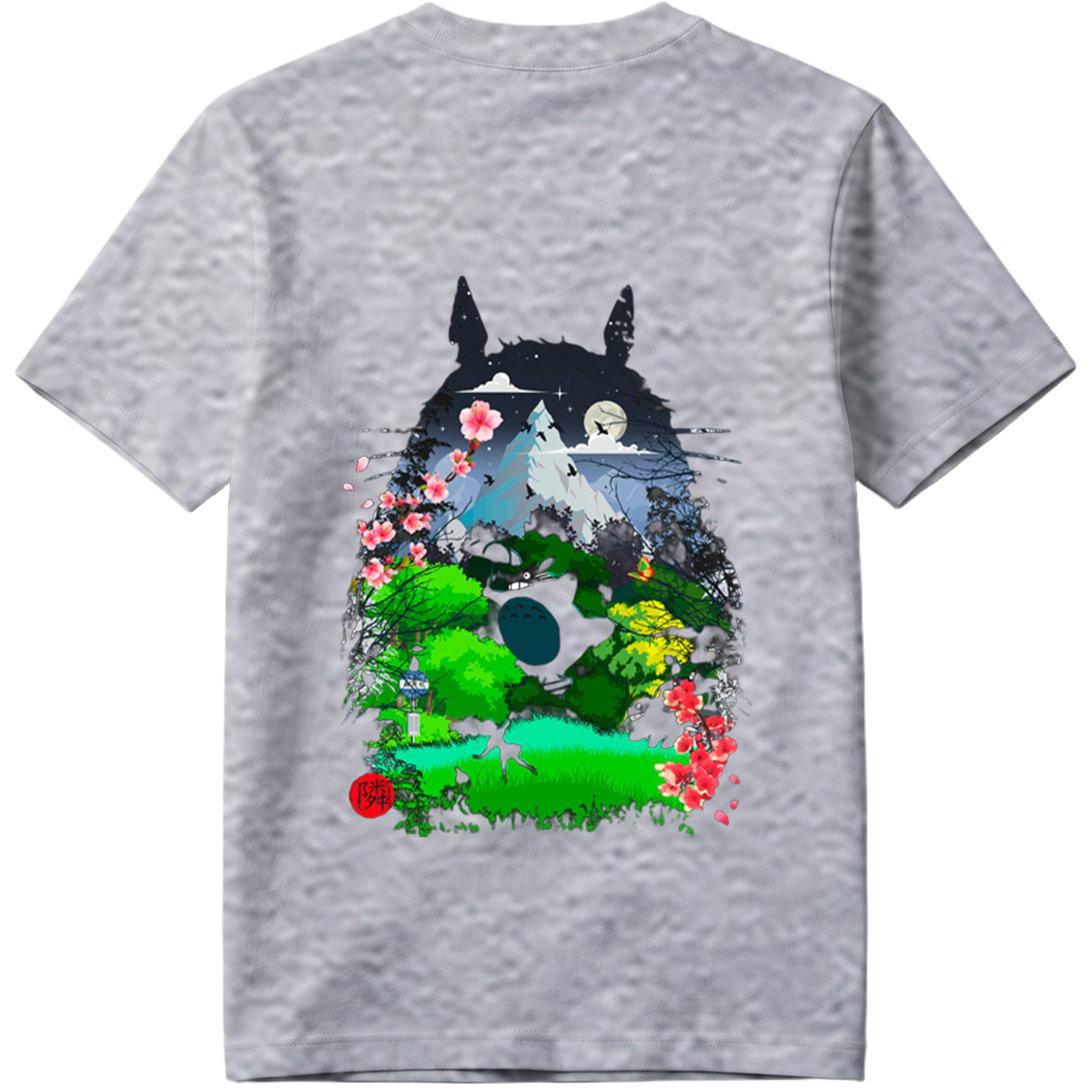 Totoro in the Cherry Blossom Garden - Tee