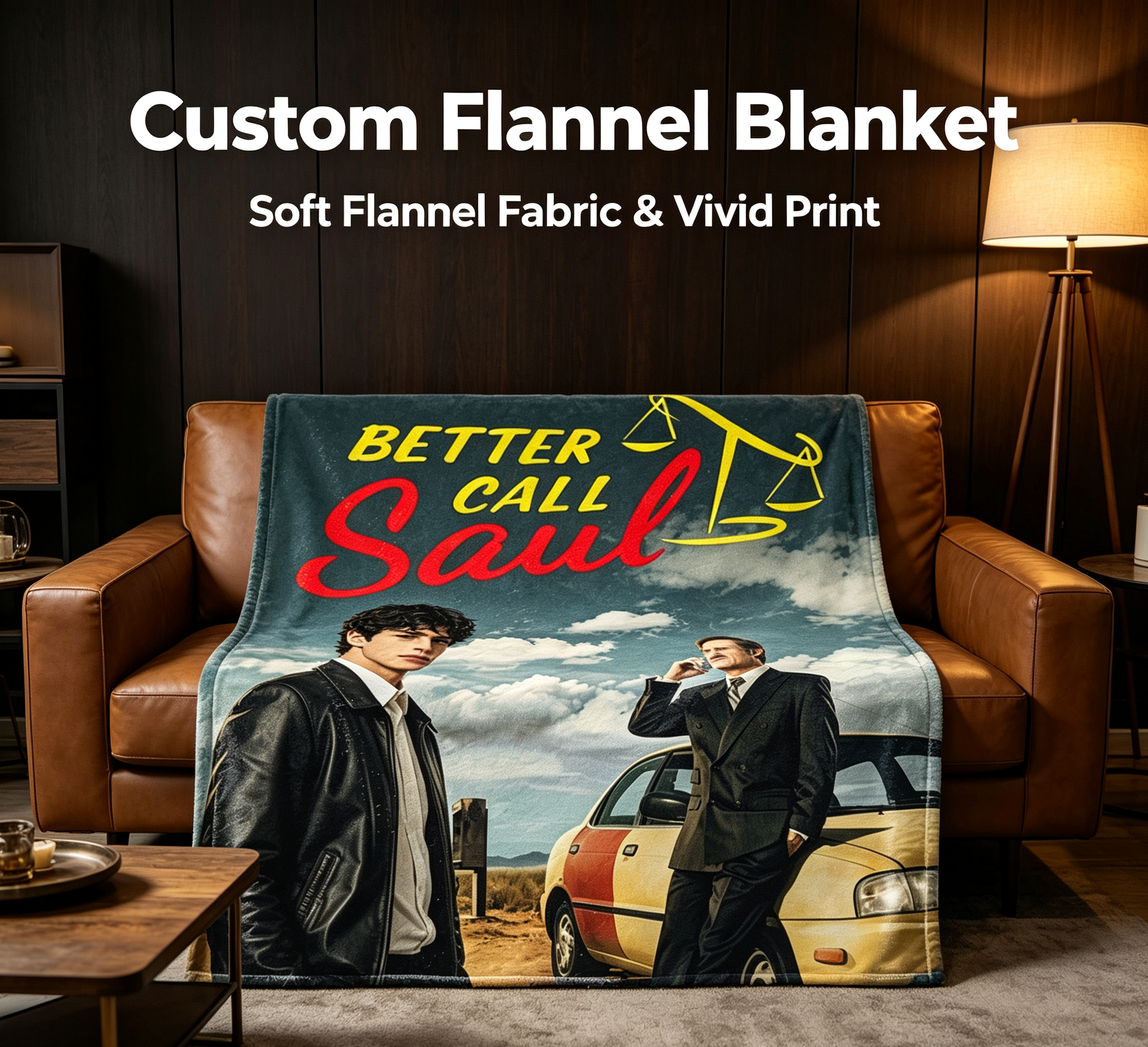 Custom Face Blanket Better Call Saul Flannel Blanket for Fans of the TV Series – Perfect Gift for Cozy Nights and Fan Gatherings