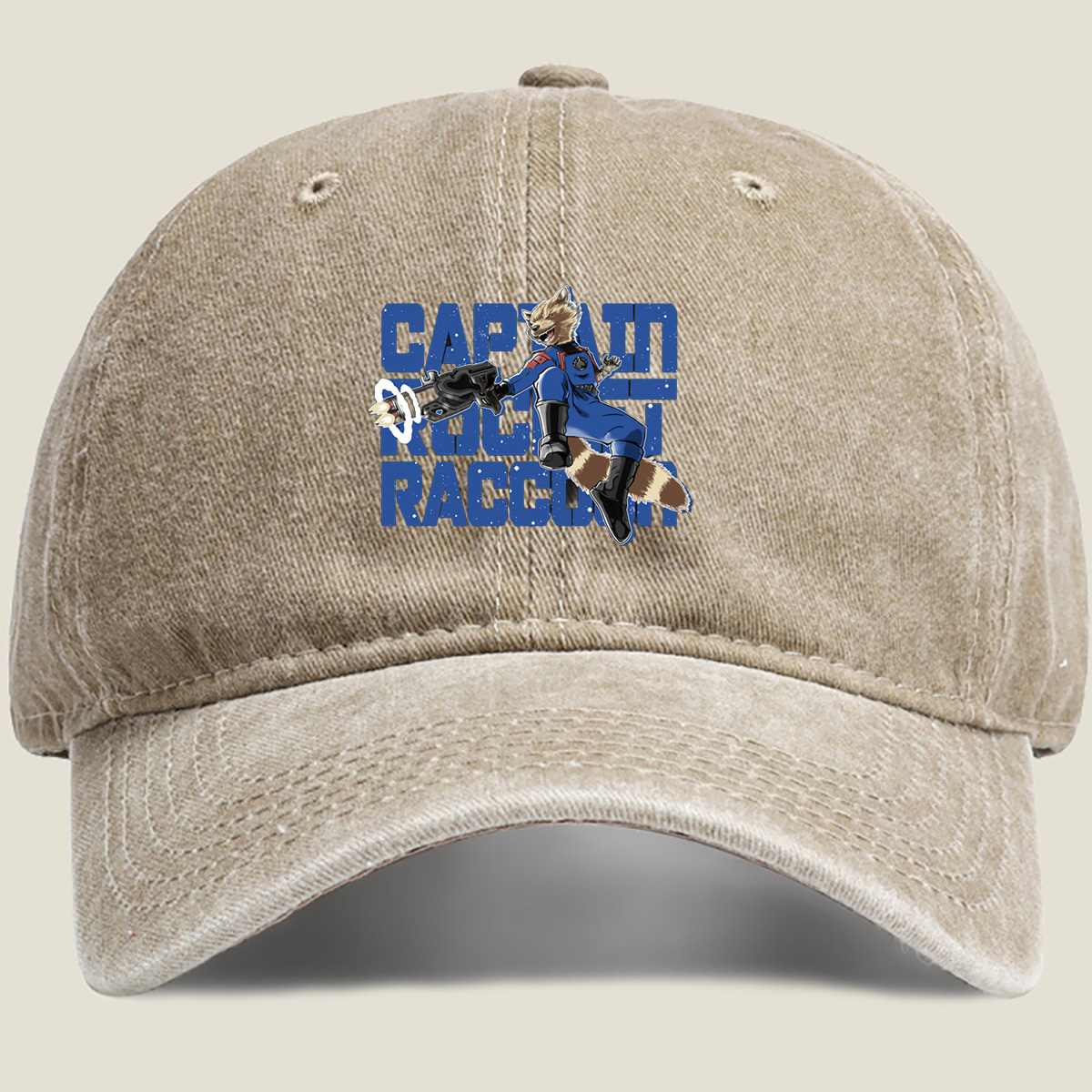 Captain Rocket Raccoon - Washed Denim - Baseball Cap