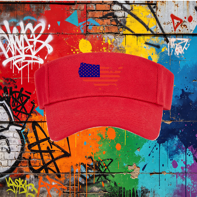 Unisex Classic Mesh Sun Hat with USA Flag Map Print - Lightweight Breathable Cap for Outdoor Activities, Perfect for Men and Women on Beach, Hiking, Fishing, and Travel