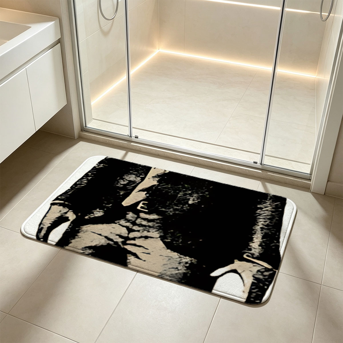 Boombox Head Man in Suit - Flannel floor mat