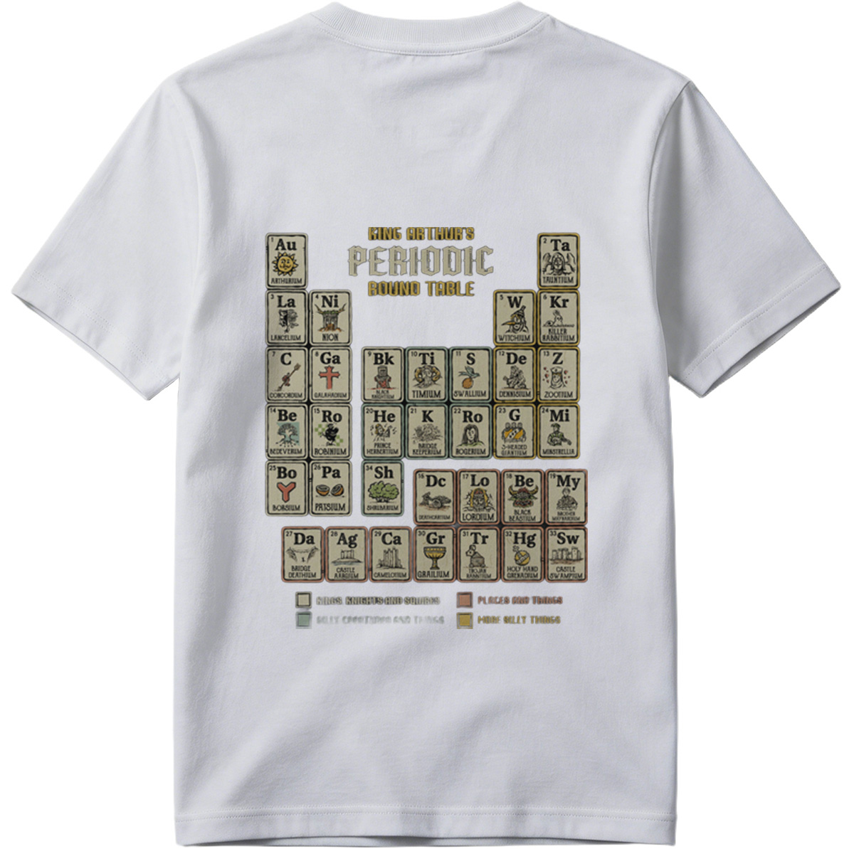King Arthur's Periodic Round Table: A Fantasy Elemental Chart - Tee