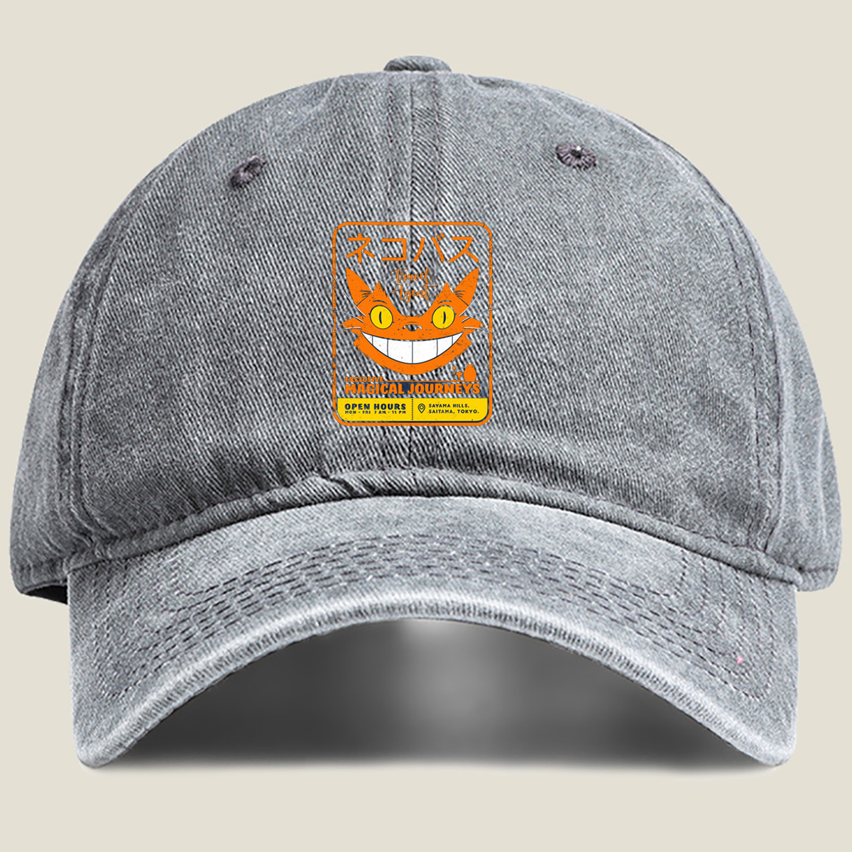 Catbus Travel Agent: Exclusive Magical Journeys - Washed Denim - Baseball Cap