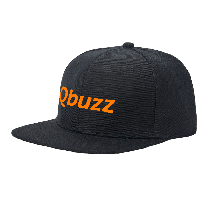 Flat Brim Baseball Cap Qbuzz Logo Print Streetwear Underground Skate Style for Basketball Court Skate Park Urban Lifestyle Skaters Rappers Streetwear Enthusiasts