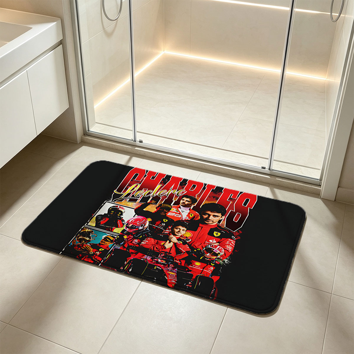 Charles Leclerc Ferrari F1 Racing Driver Collection - Flannel floor mat