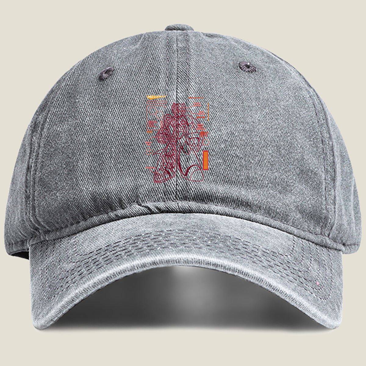 Megaman Zero: Project Zero 1593 Technical Blueprint - Washed Denim - Baseball Cap