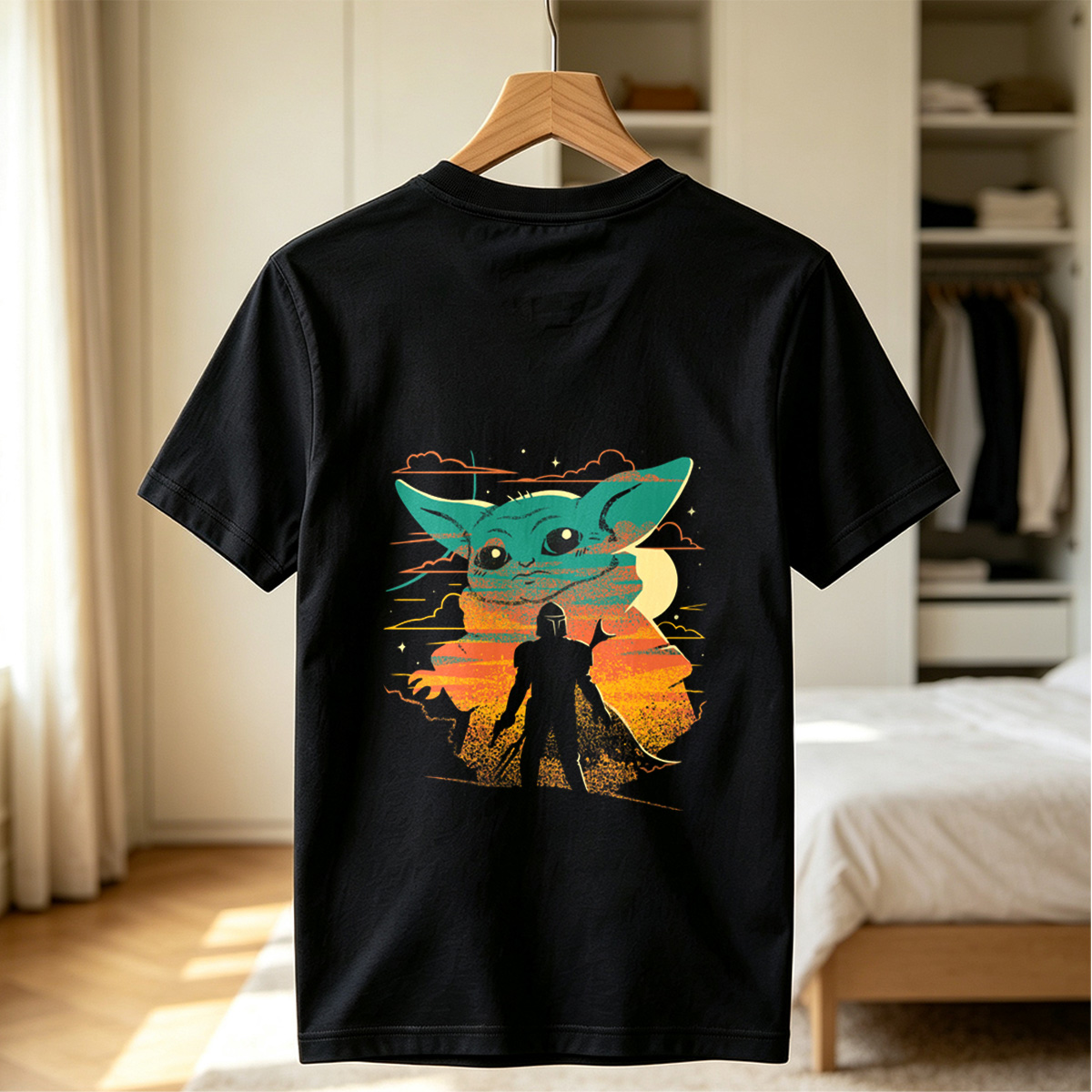 The Mandalorian and Grogu Sunset Silhouette - Tee