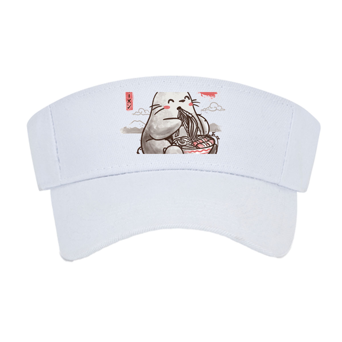 Totoro Enjoying Ramen Under a Red Moon -  Visor cap