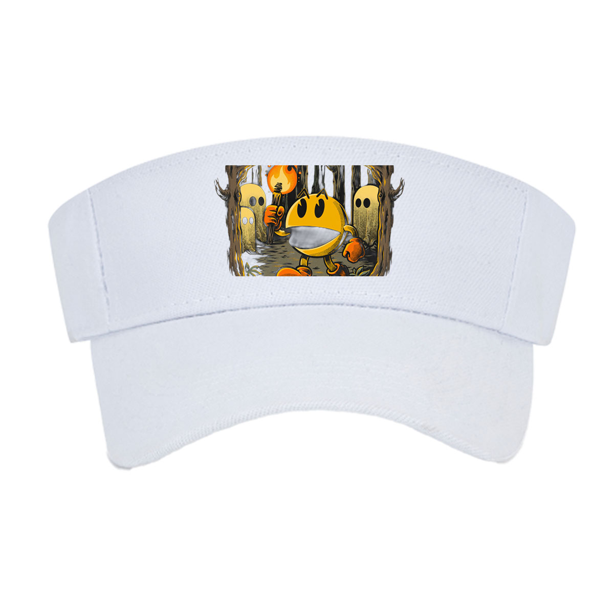 Pac-Man in the Haunted Forest with Ghosts and Torch -  Visor cap