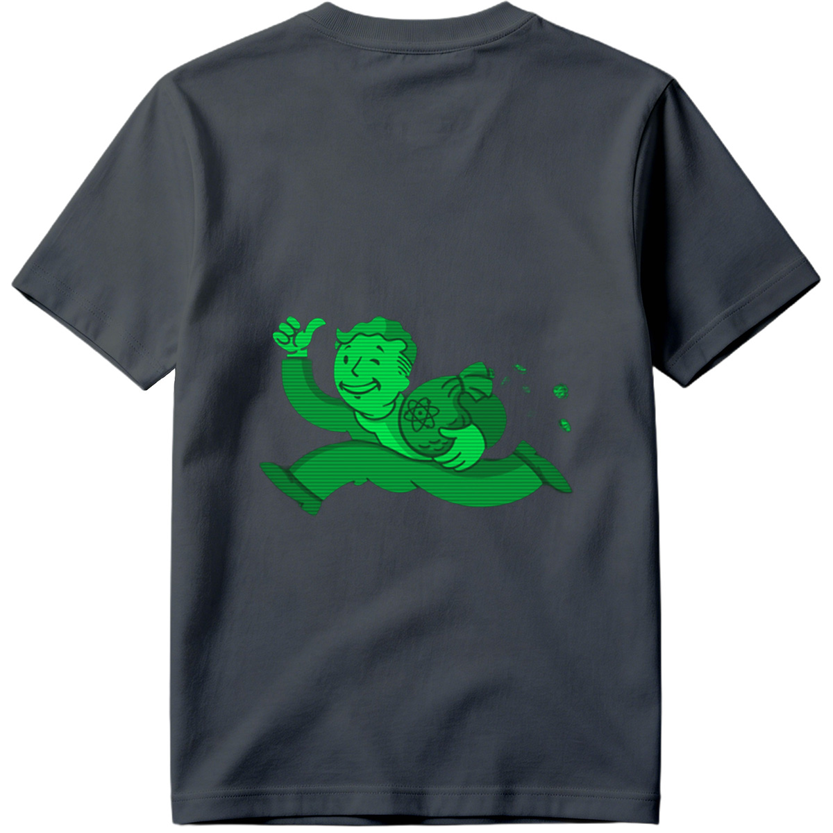 Vault Boy from Fallout Running with a Bag of Atoms - Tee