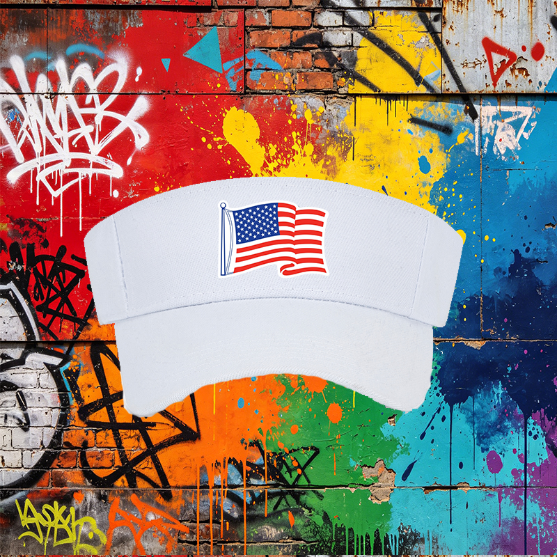 Unisex Classic Mesh Hat with American Flag Print - Lightweight Breathable Sun Protection Cap for Outdoor Activities, Ideal for Men and Women on Beach, Camping, Fishing, and Patriotic Events