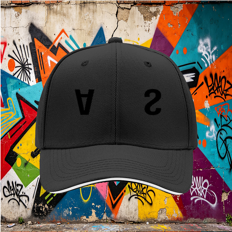 Unisex Classic Sandwich Hat with AS Logo Print - Lightweight Cotton Baseball Cap for Outdoor Activities, Travel, and Casual Wear - Perfect for Men and Women Seeking Comfortable Sun Protection and Stylish Look
