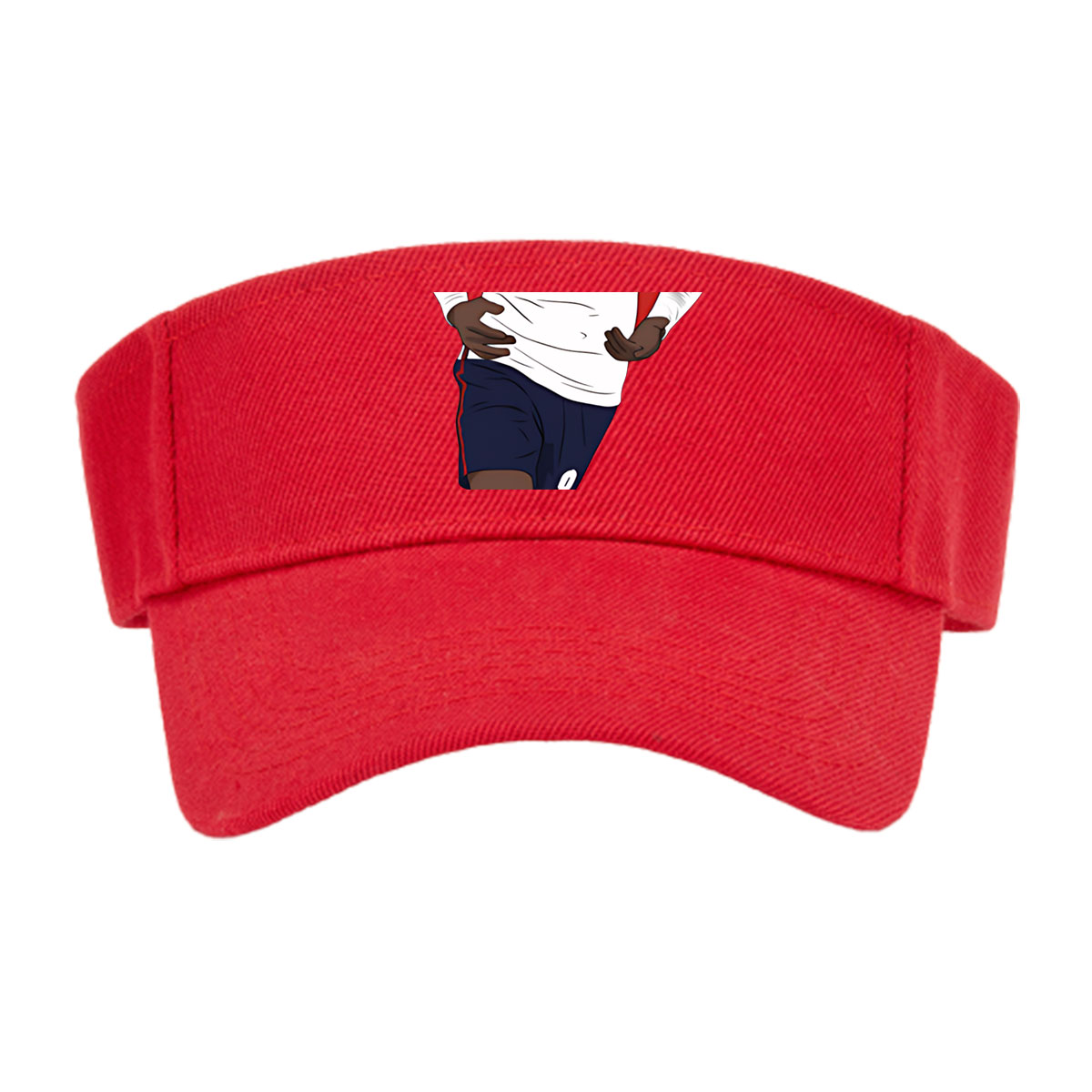 Soccer Player in White Jersey with Number 8 on Red Background -  Visor cap