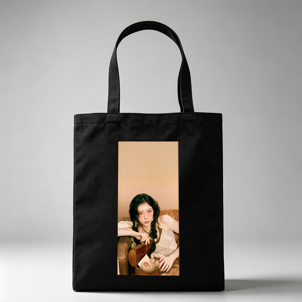 Kim Jisoo Relaxing on Couch with Vintage Accessories in Soft Lighting - Canvas tote bags