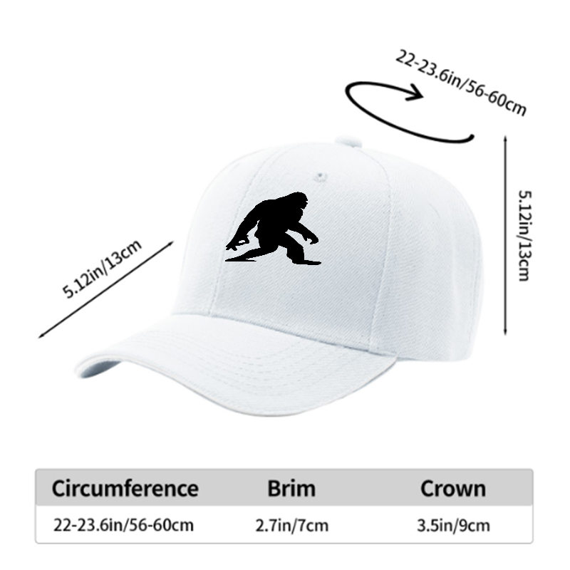 Unisex Classic Sandwich Hat with Bigfoot Silhouette Print - Lightweight Cotton Cap for Outdoor Adventures, Hiking, Camping, and Casual Wear - Perfect for Nature Enthusiasts and Adventure Seekers