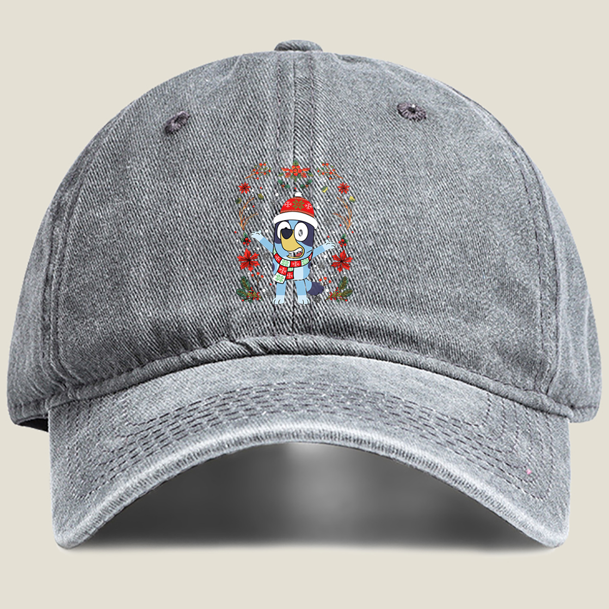 Bluey Christmas Joy - Washed Denim - Baseball Cap