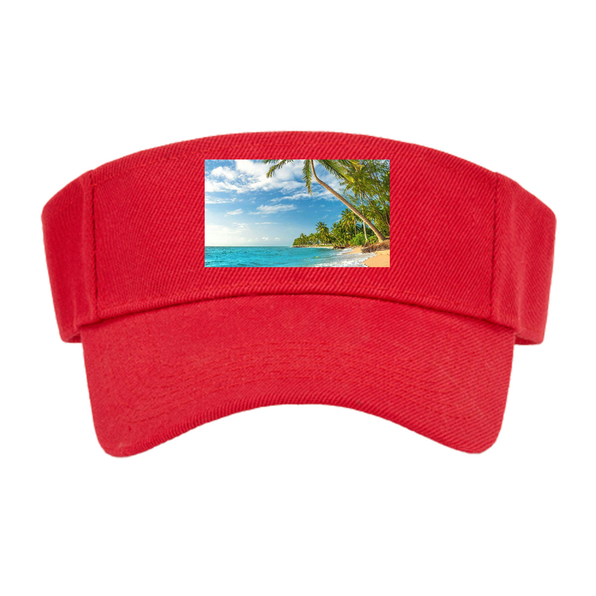 Tropical Beach with Palm Trees and Crystal Clear Water -  Visor cap