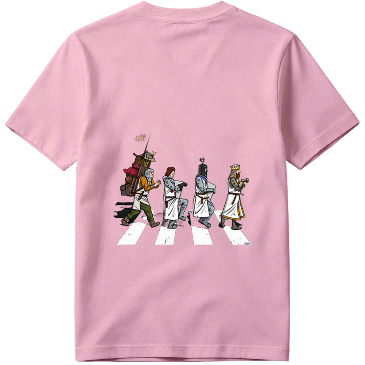 The Knights: Monty Python's Holy Grail Characters Crossing the Road - Tee