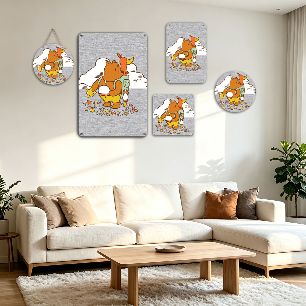 Bear and Duck Adventure in the Field - painting