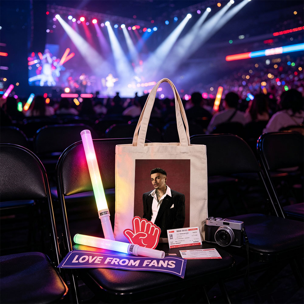 Maluma in a Pinstripe Suit Against a Deep Red Background - Canvas tote bags