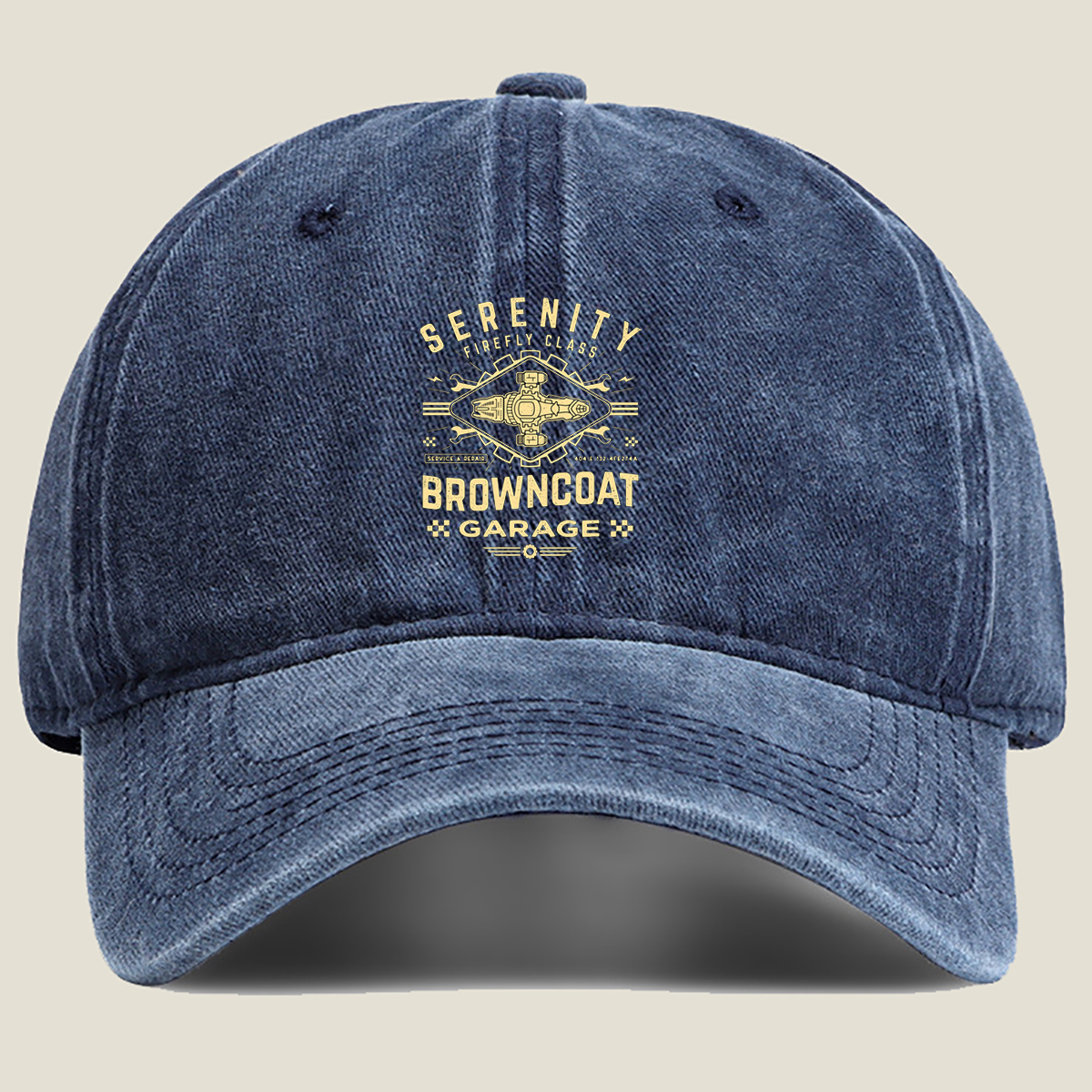 Serenity Firefly Class Browncoat Garage - Washed Denim - Baseball Cap