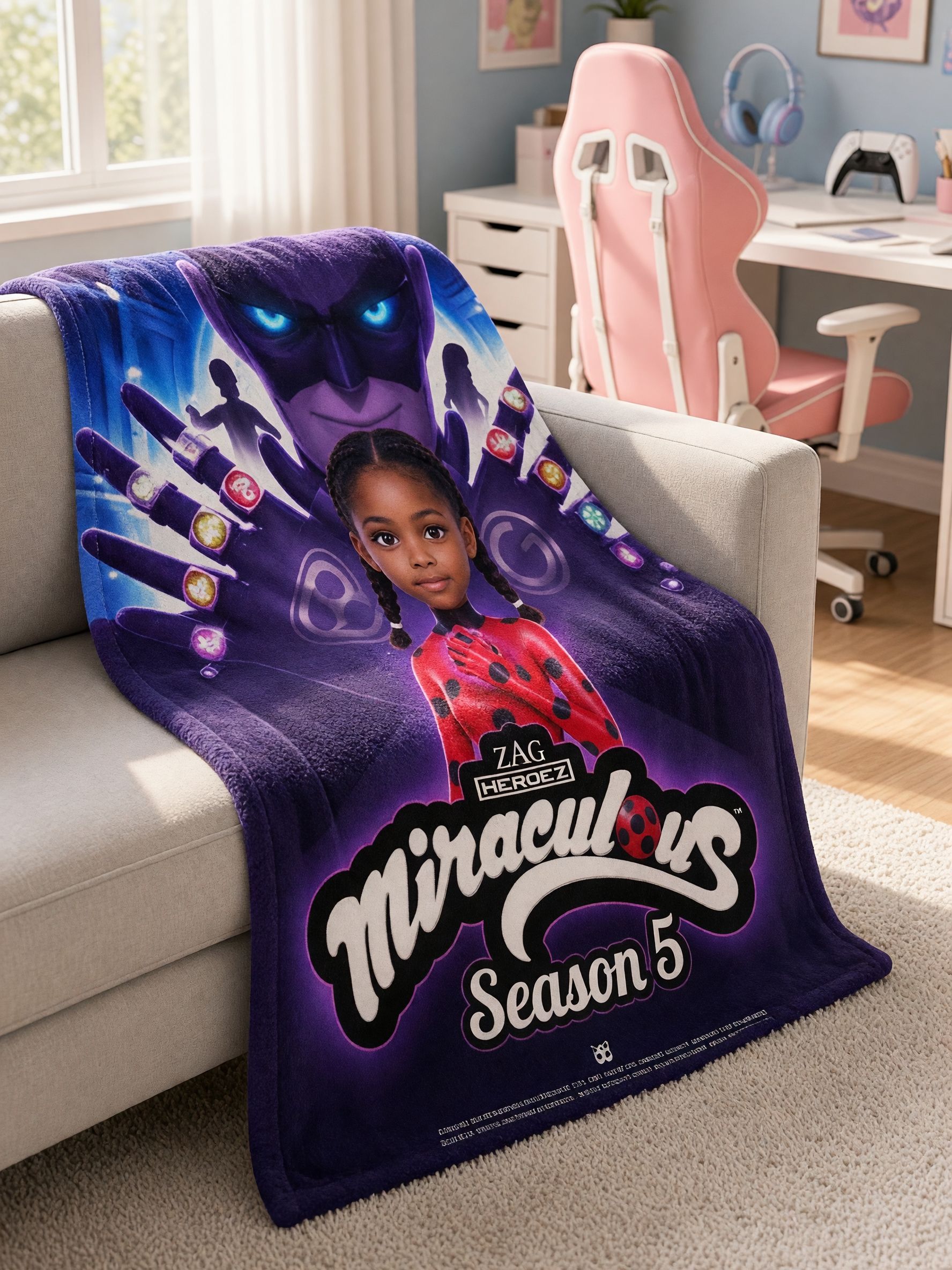 Custom Photo Superhero Blanket, Ultra-Soft Flannel Fleece Throw, Ideal Personalized Birthday Gift for Kids