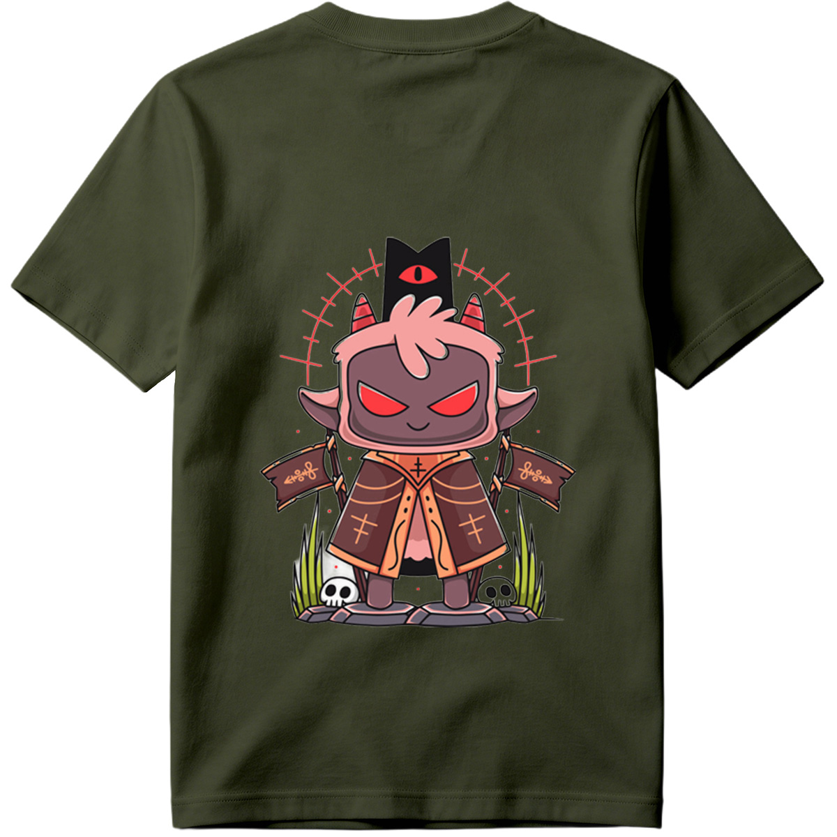 Demon King with Red Eyes and Horns - Tee