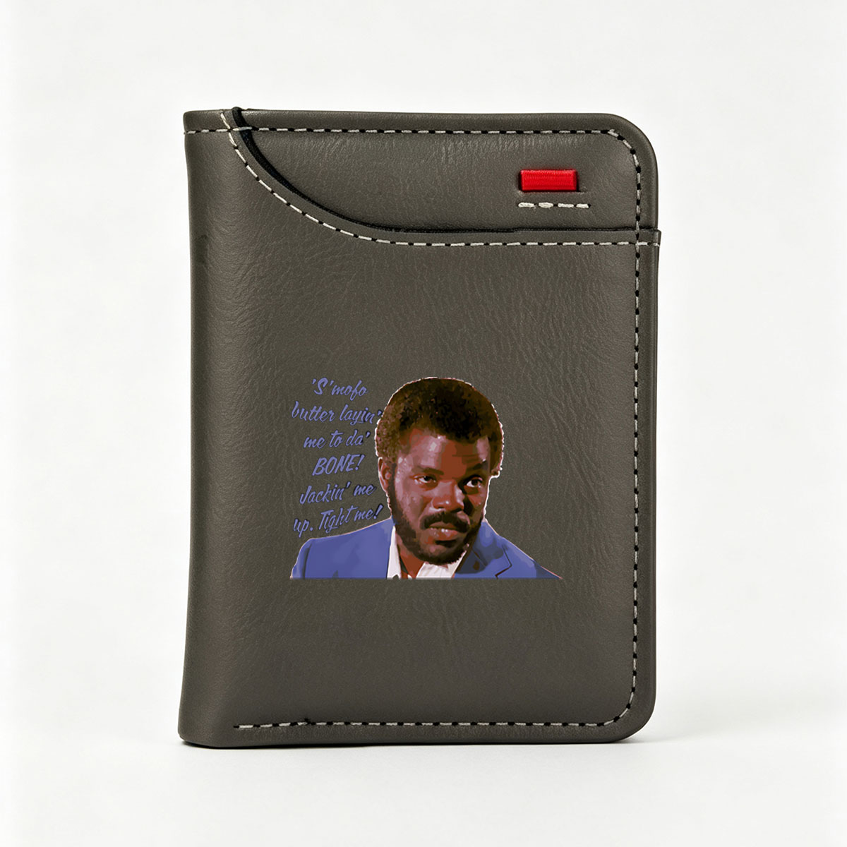Samuel L. Jackson as Jules Winnfield in Pulp Fiction, iconic quote moment - Vertical Style Wallet