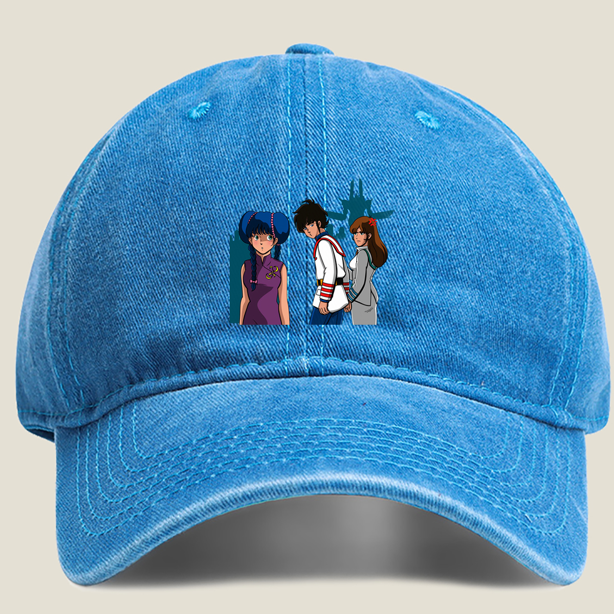 Mobile Suit Gundam: Amuro, Sayla, and Haro - Washed Denim - Baseball Cap