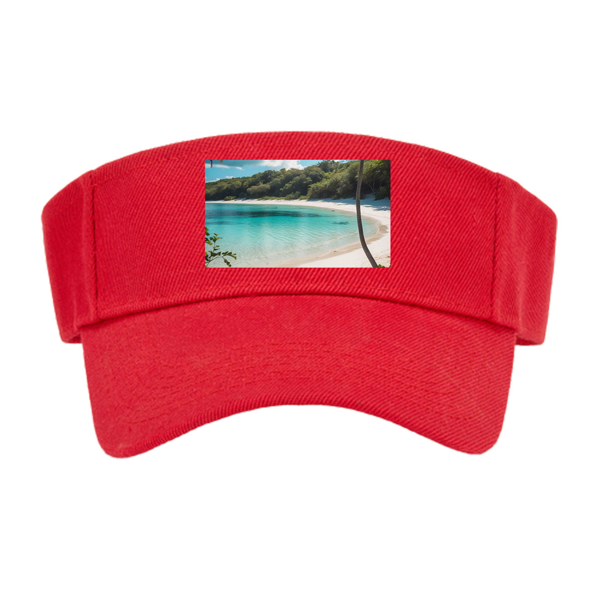 Tropical Beach with Palm Trees and Crystal Clear Water -  Visor cap