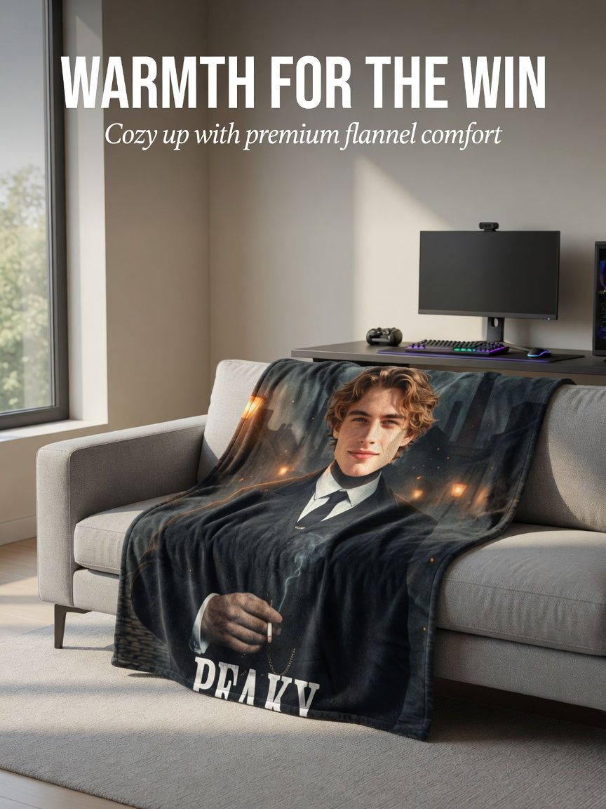 Custom Photo Portrait Flannel Blanket Personalized Picture Throw Ultra Soft Warm Fleece for Couch Bed Ideal Gift