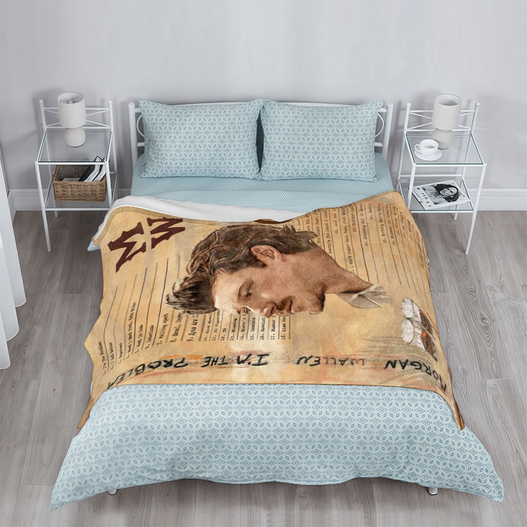 Morgan Wallen I'm The Problem Album Cover Featuring Song List and Rustic Elements - Blankets