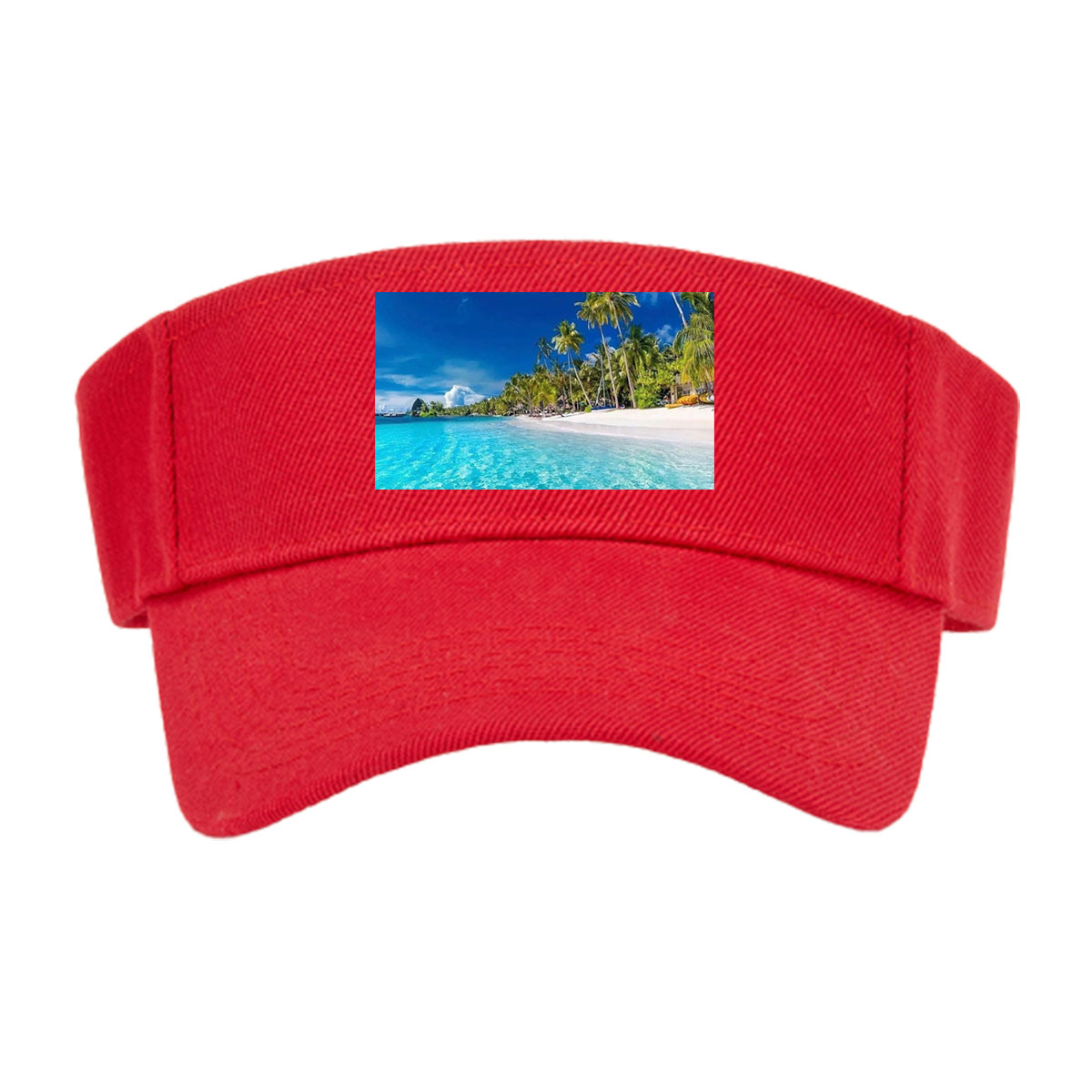 Crystal Clear Waters and Palm Trees on a Tropical Beach -  Visor cap