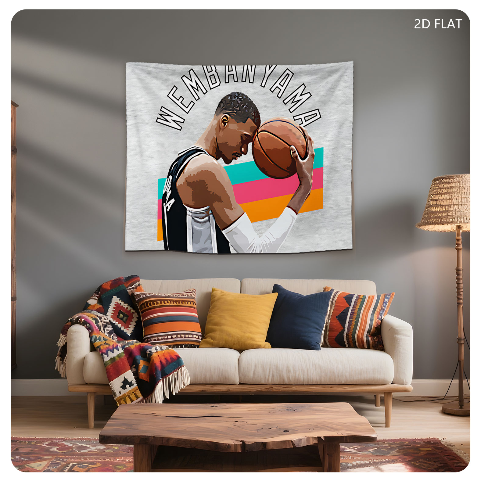 Wembanyama Basketball Player Artwork - Tapestry