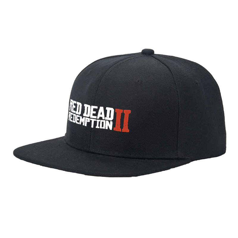 Flat Brim Baseball Cap Red Dead Redemption II Logo Print Streetwear Underground Skate Style for Basketball Court Skate Park Urban Lifestyle Skaters Rappers Streetwear Enthusiasts