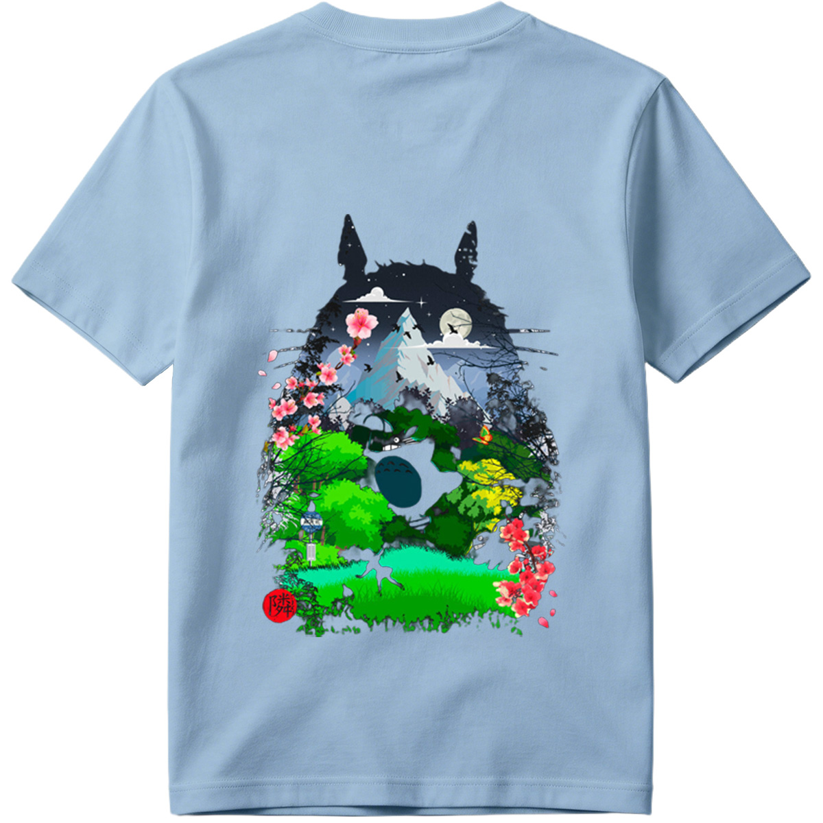 Totoro in the Cherry Blossom Garden - Tee