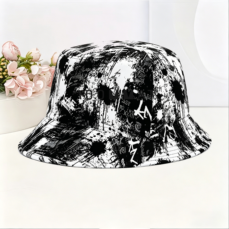Unisex Classic Graffiti Bucket Hat with Roommate Logo Print - Casual Streetwear for Outdoor Activities, Urban Lifestyle, and Daily Wear - Perfect for Young Adults and Trendy Fashion Lovers