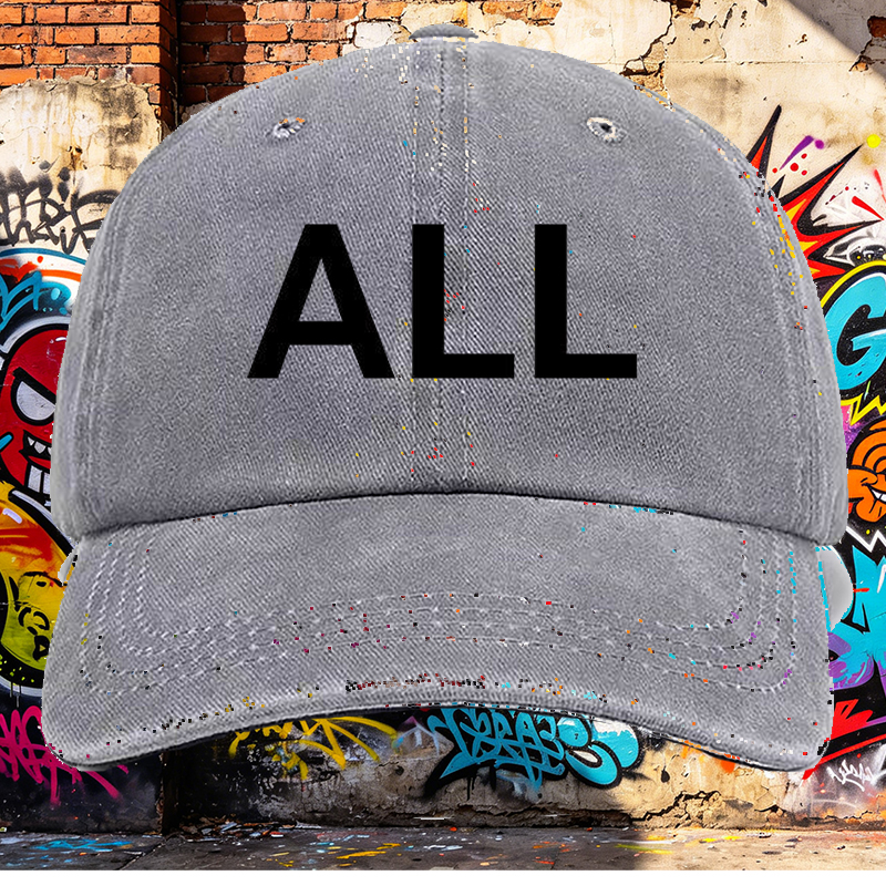 Men's Printed Washed Cap with Mountain Logo and 