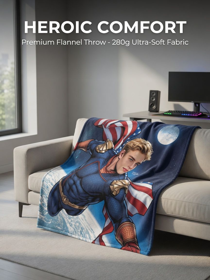 Custom Photo Superhero Flannel Fleece Blanket Personalized Face Portrait Warm Throw for Bed Sofa and Unique Gift
