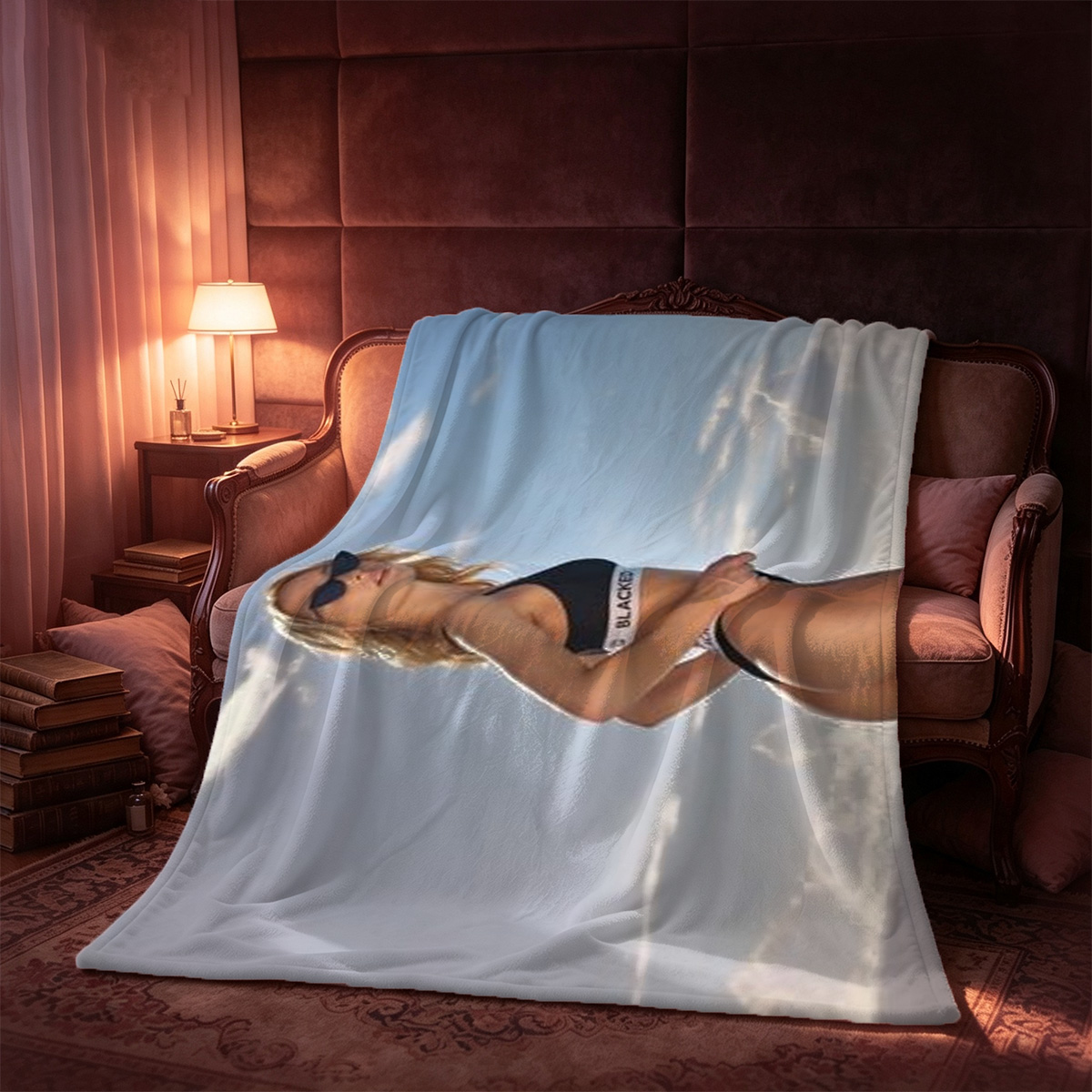 Two Brides in White Lingerie on Bed - Blanket