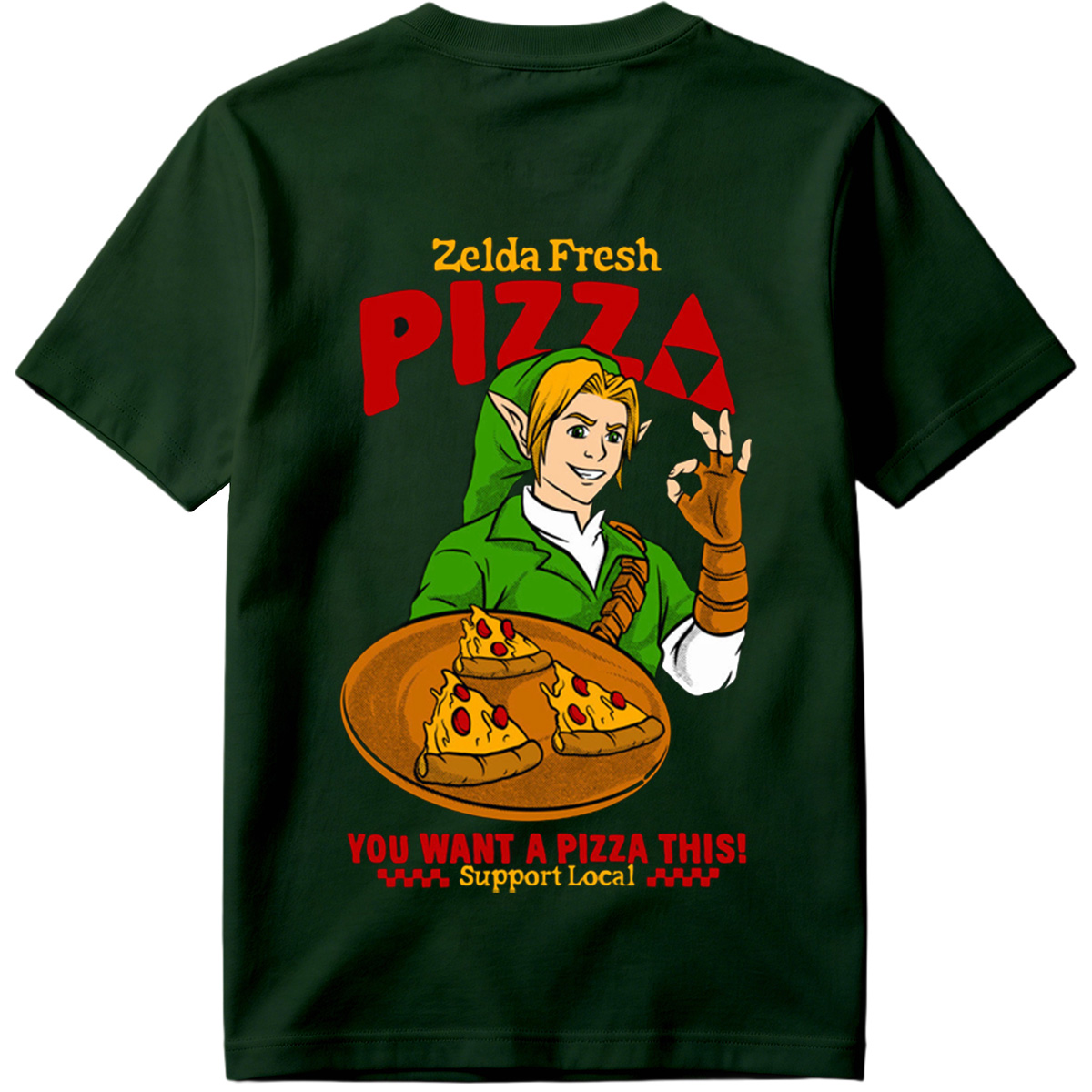 Zelda Fresh Pizza: Link Serves Pizza with a Smile - Tee