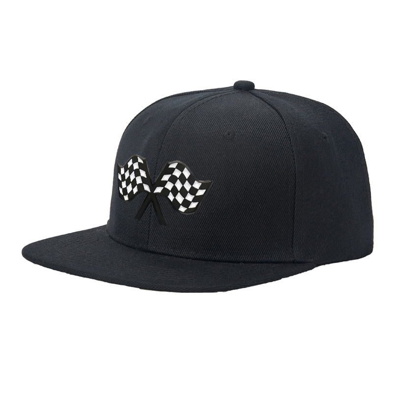 Flat Brim Baseball Cap Checkered Flag Design Streetwear Underground Skate Style for Basketball Court Skate Park Urban Riders and Hip Hop Artists