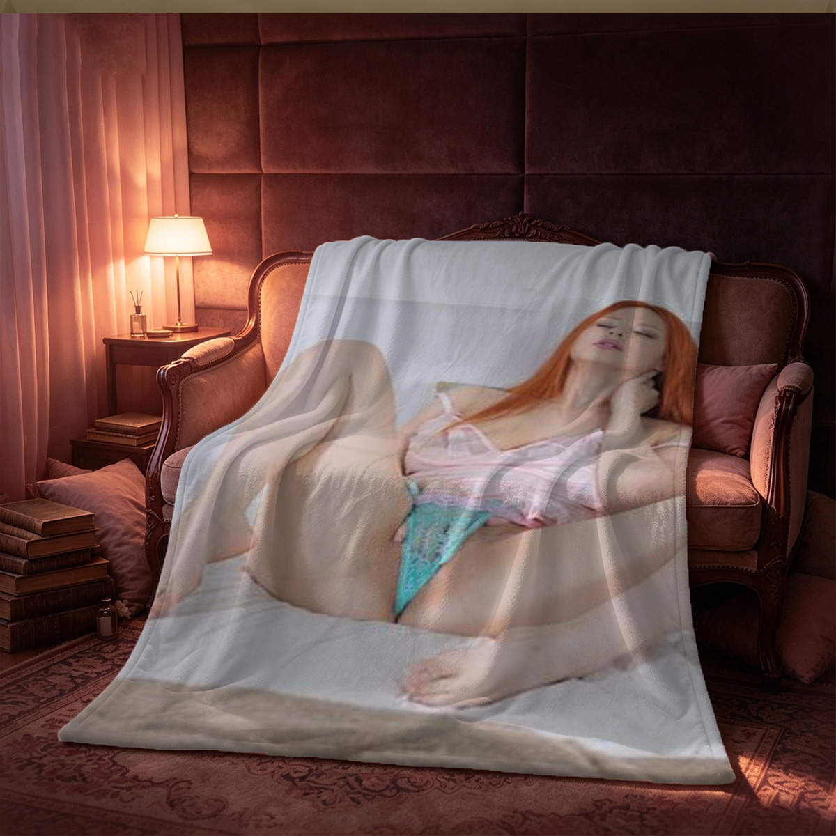 Emma Watson nude on balcony overlooking ocean - Blanket