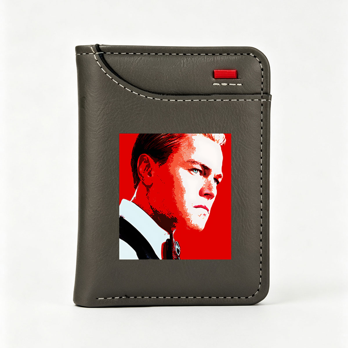 Leonardo DiCaprio in a Bold Red Portrait Style - Vertical Style Wallet