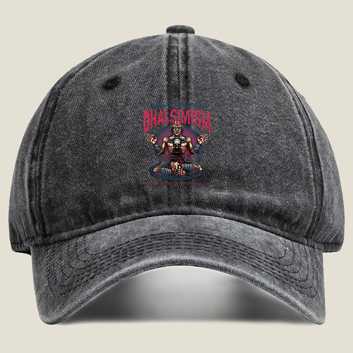**Dhalsim - Embrace the Art of Dhalsimism** - Washed Denim - Baseball Cap